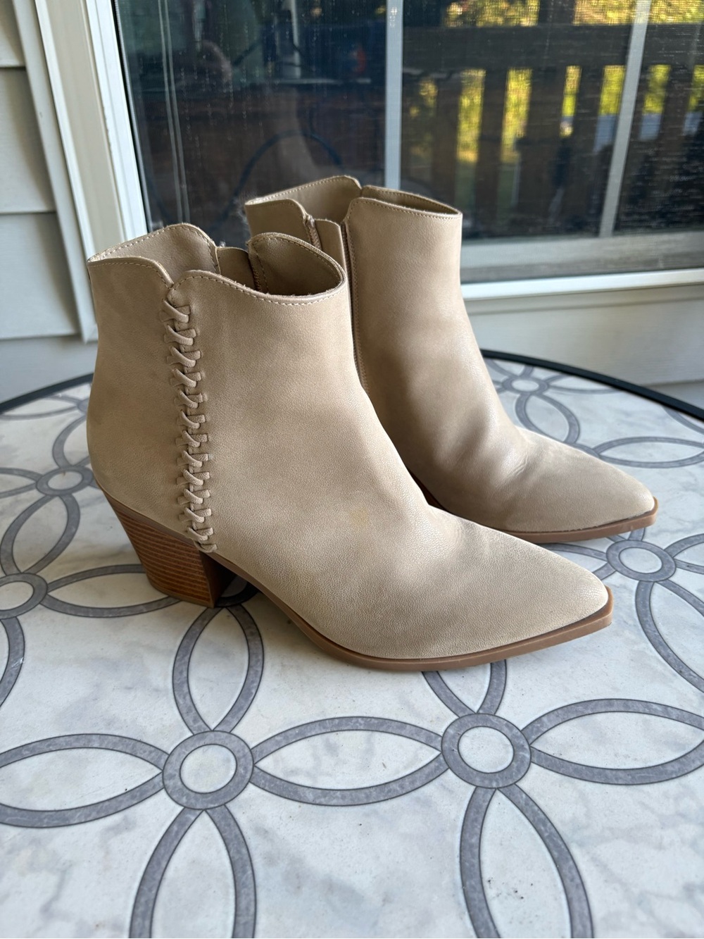 MIA Women’s Ankle Booties - Beige Suede Look